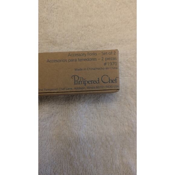 Pampered Chef Accessory Forks (2) with white base, 1970, New with box - Picture 4 of 6
